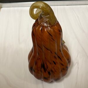 NWT Glass Pumpkin Decor piece